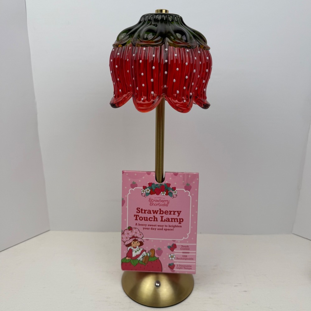 Strawberry Shortcake Touch Lamp USB Rechargeable Dimmable Glass Shade